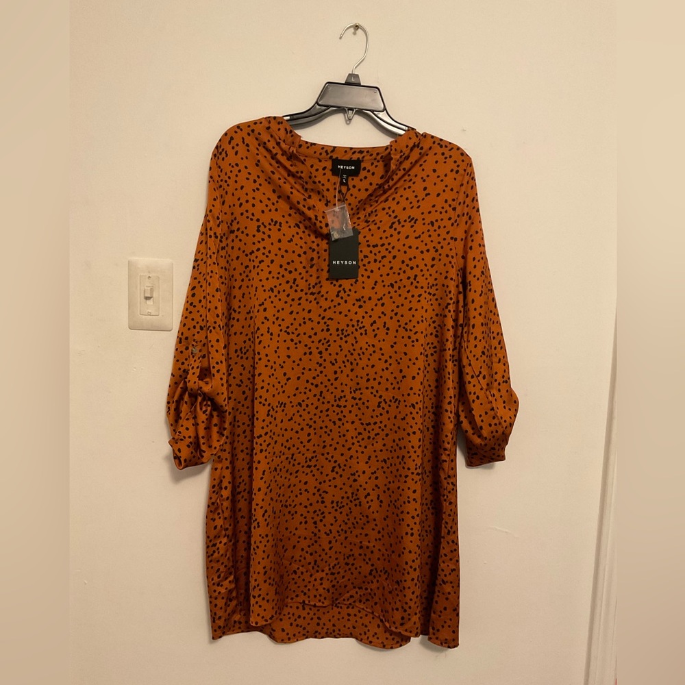 Orange and Black spotted dress